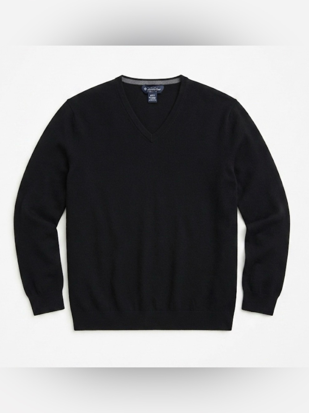 Brooks Brothers V-Neck Sweater Men's 4XLT Black Merino Wool Blend Long Tall